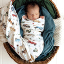 Snuggle Hunny Muslin Wrap - Vintage Cars