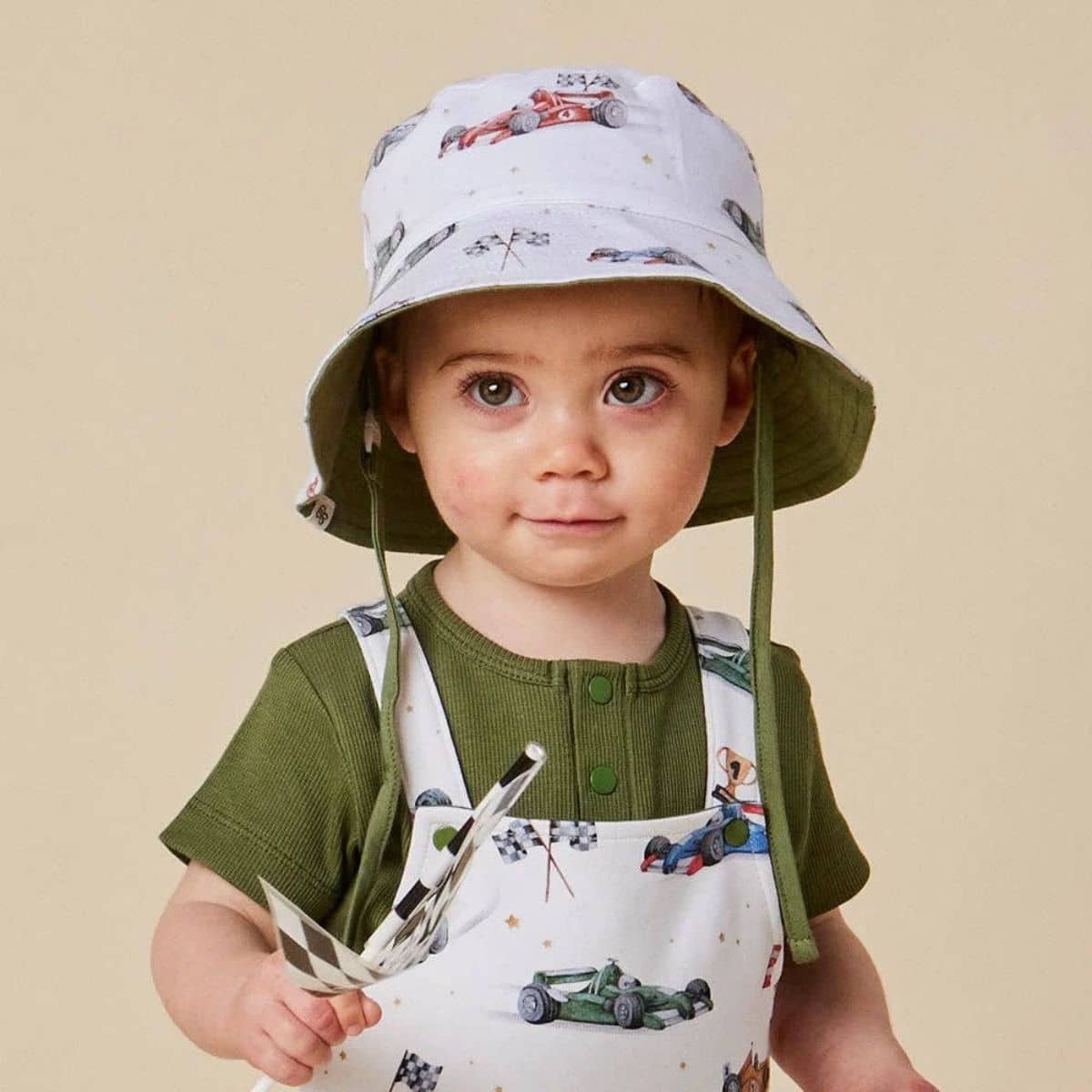 Snuggle Hunny Reversible Cotton Bucket Hat - Little Racers