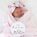 Snuggle Hunny Reversible Milestone Cards - Birds & Blooms and Raspberry