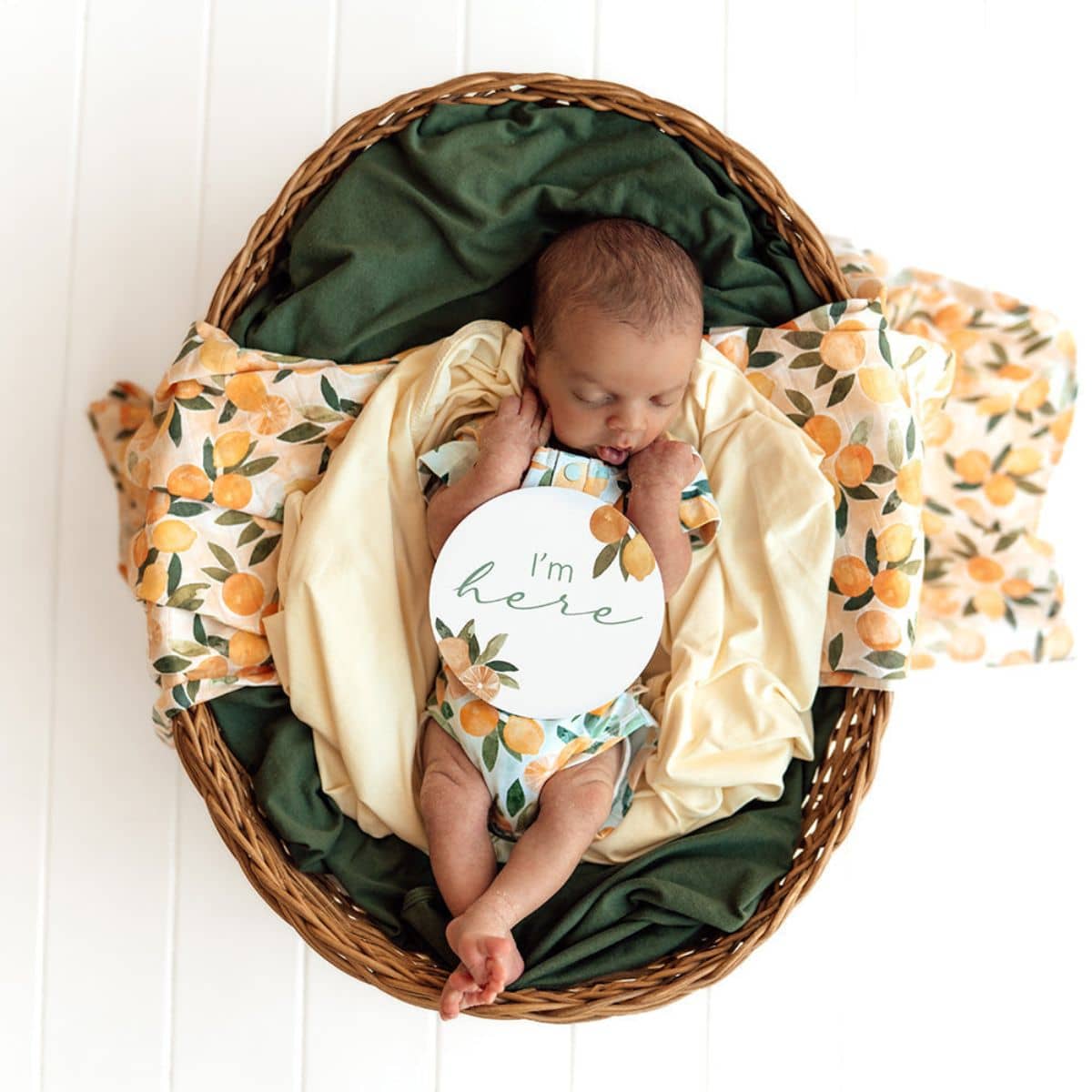 Snuggle Hunny Reversible Milestone Cards - Citrus Squeeze and Peach