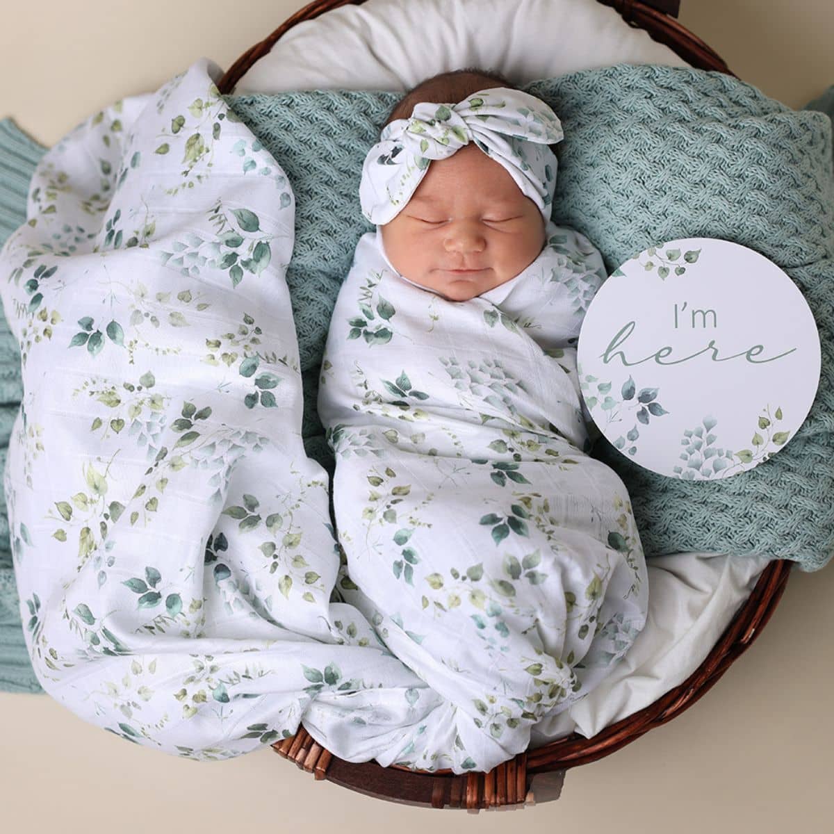 Snuggle Hunny Reversible Milestone Cards - Eden and Olive