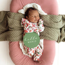 Snuggle Hunny Reversible Milestone Cards - Strawberry and Moss