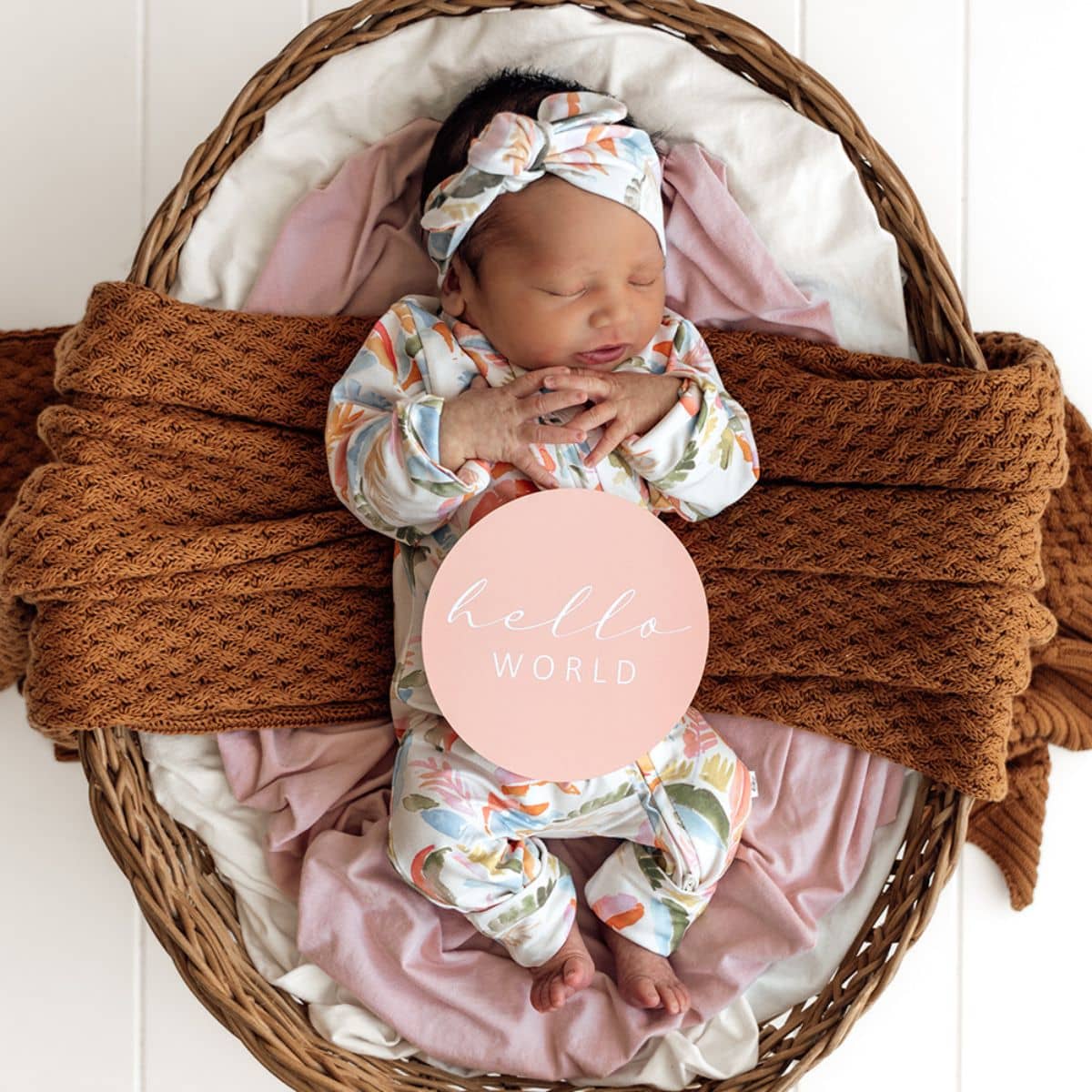 Snuggle Hunny Reversible Milestone Cards - Summer Palm and Peach