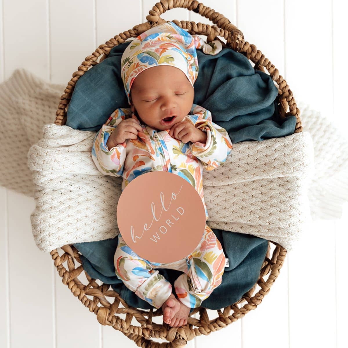 Snuggle Hunny Reversible Milestone Cards - Summer Palm and Peach