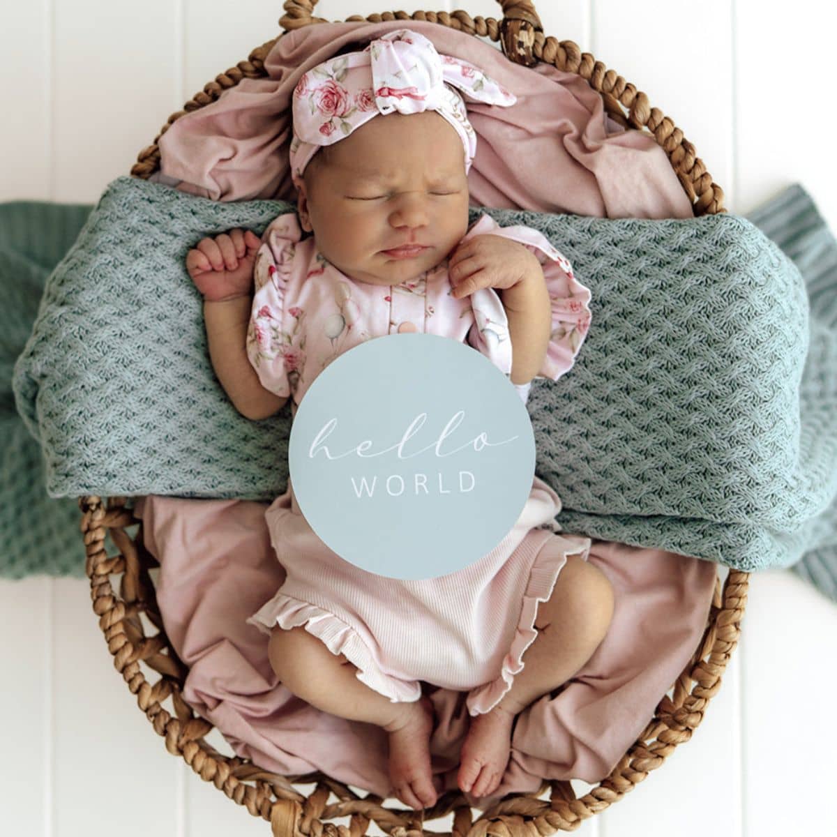 Snuggle Hunny Reversible Milestone Cards - Tea Party and Sage
