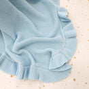 Snuggle Hunny Ruffle Knit Baby Blanket - Baby Blue