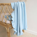 Snuggle Hunny Ruffle Knit Baby Blanket - Baby Blue