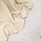 Snuggle Hunny Ruffle Knit Baby Blanket - Cream