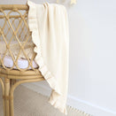 Snuggle Hunny Ruffle Knit Baby Blanket - Cream