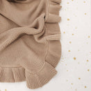Snuggle Hunny Ruffle Knit Baby Blanket - Hazelnut