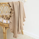 Snuggle Hunny Ruffle Knit Baby Blanket - Hazelnut