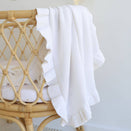 Snuggle Hunny Ruffle Knit Baby Blanket - White