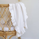 Snuggle Hunny Ruffle Knit Baby Blanket - White