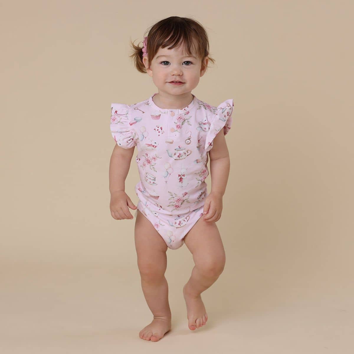 Snuggle Hunny Short Sleeve Bodysuit - Alice's Tea Party