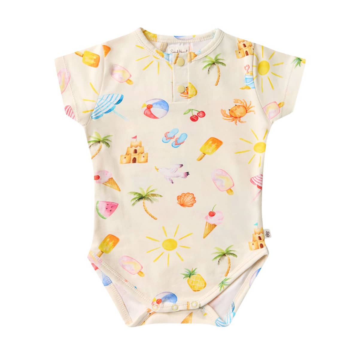 Snuggle Hunny Short Sleeve Bodysuit - Beach Fun