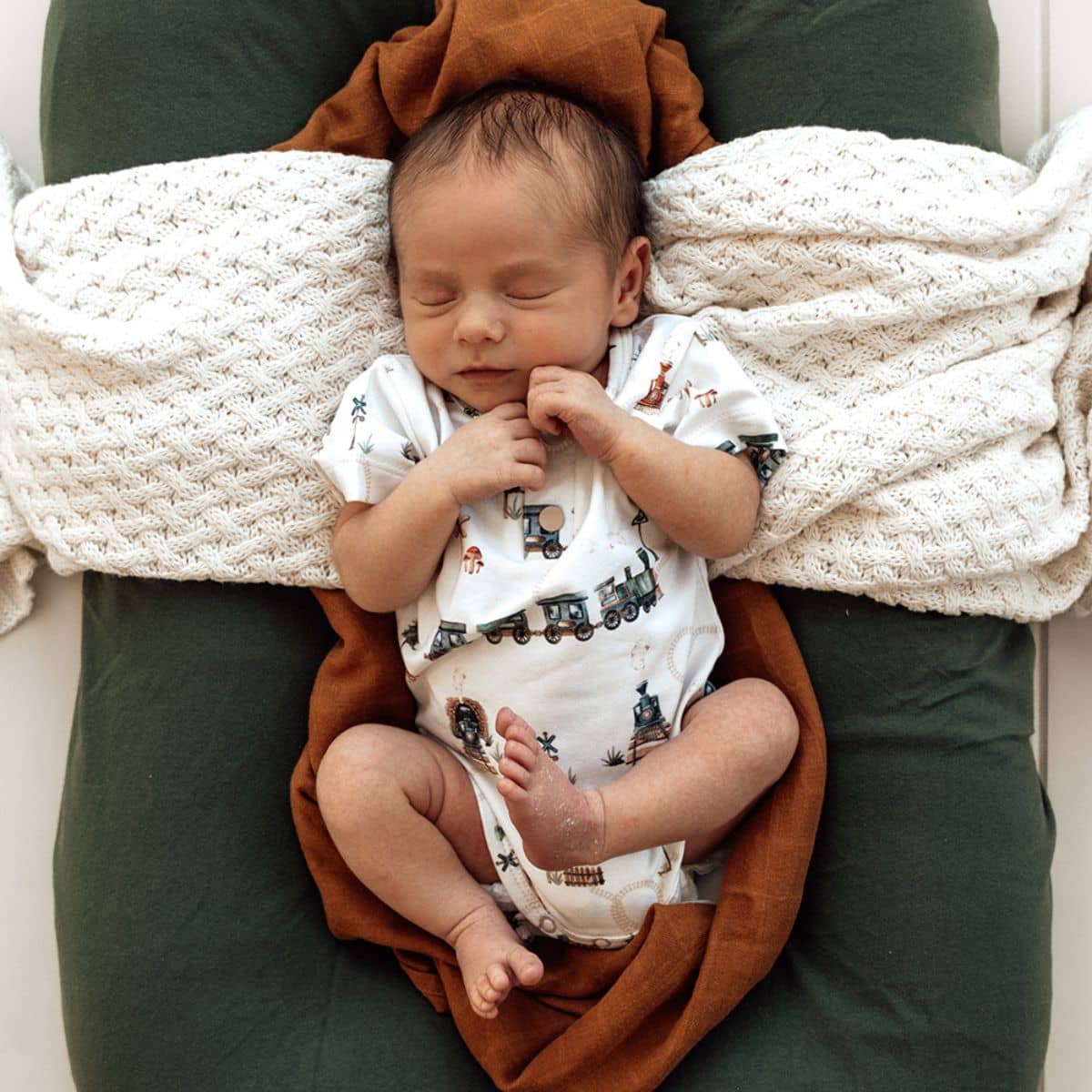 Snuggle Hunny Short Sleeve Bodysuit - Trains