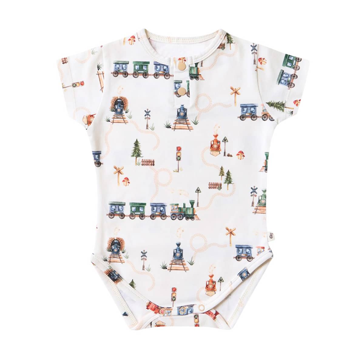 Snuggle Hunny Short Sleeve Bodysuit - Trains