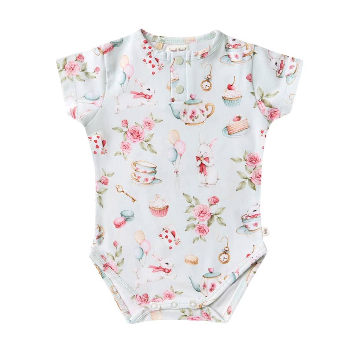 Snuggle Hunny Short Sleeve Bodysuit - White Rabbit