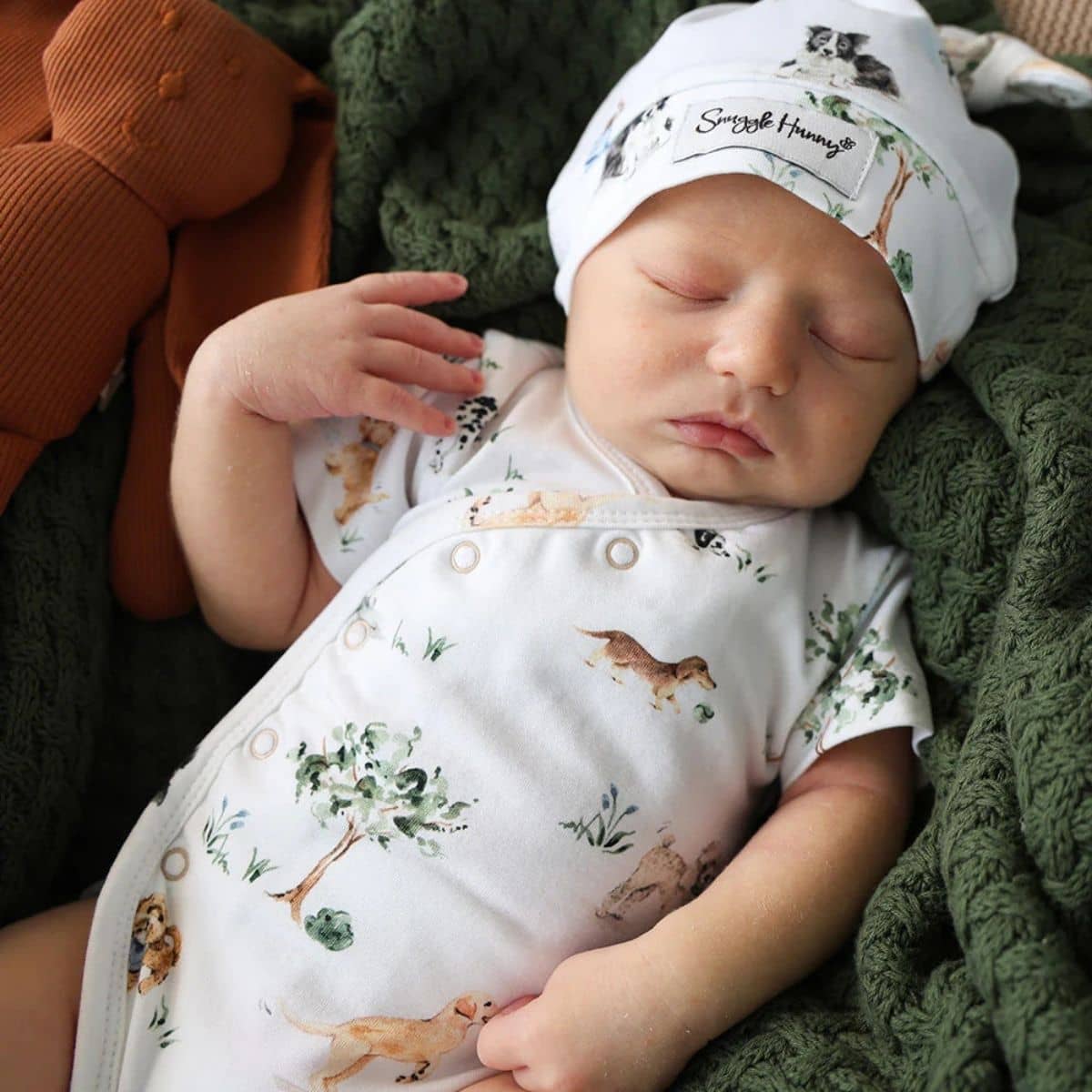 Snuggle Hunny Short Sleeve Kimono Bodysuit - Dog Park