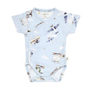 Snuggle Hunny Short Sleeve Kimono Bodysuit - Taking Flight