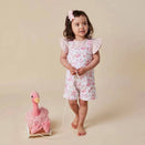 Snuggle Hunny Snuggle Overall Shorts - Flamingos