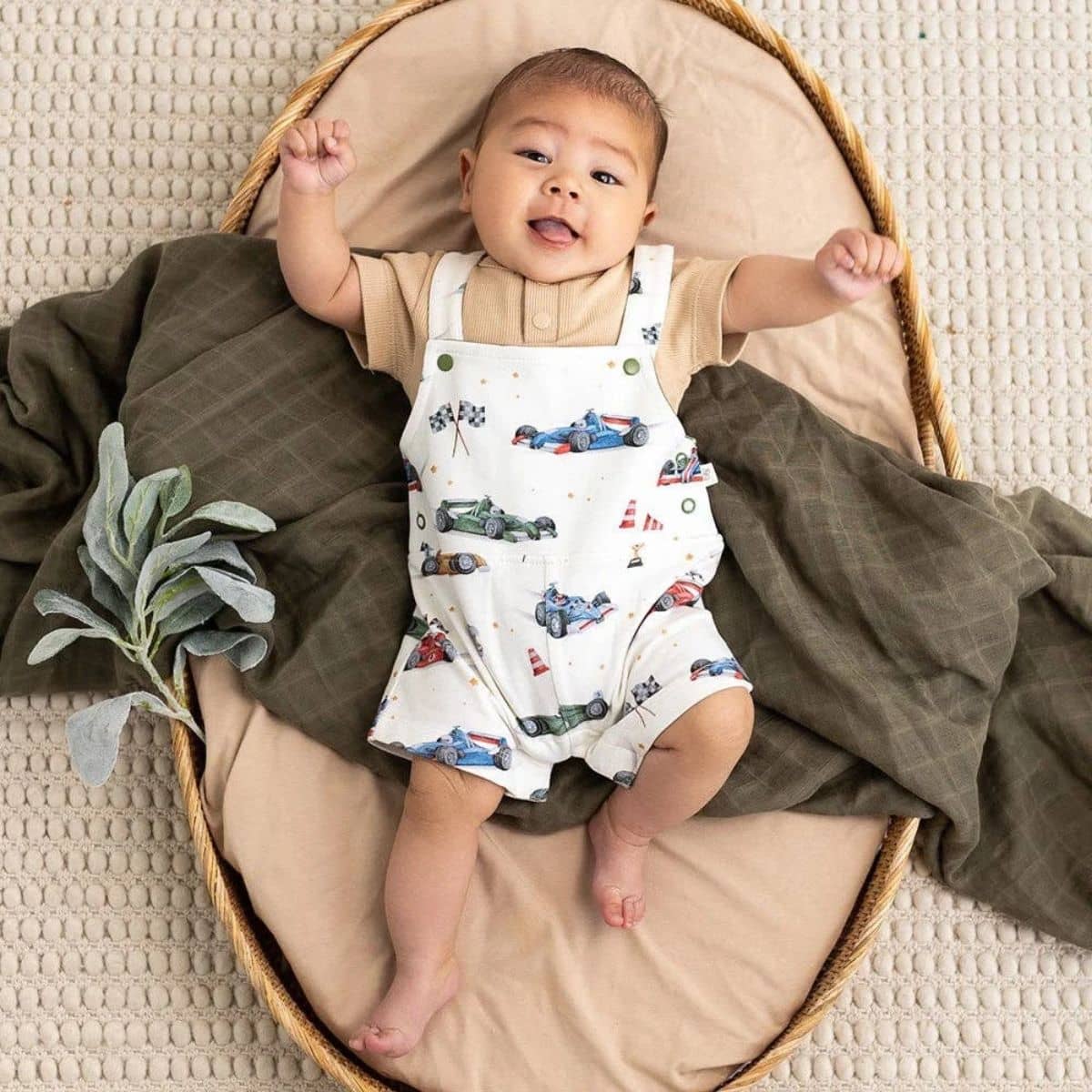 Snuggle Hunny Snuggle Overall Shorts - Little Racers