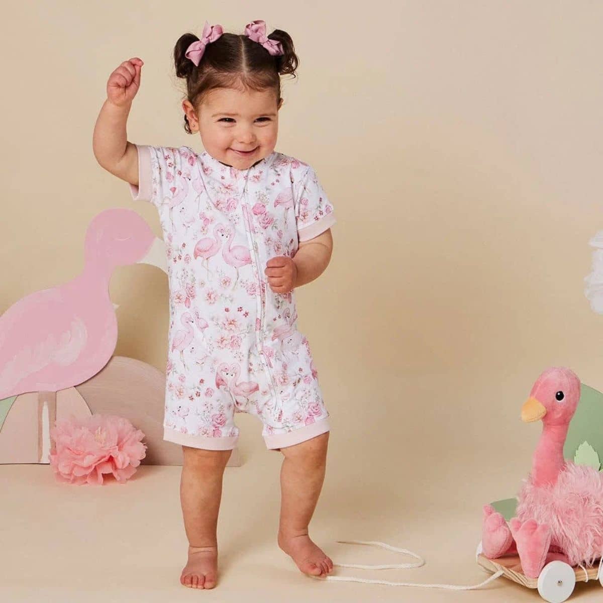 Snuggle Hunny Snuggle Shortie - Flamingos
