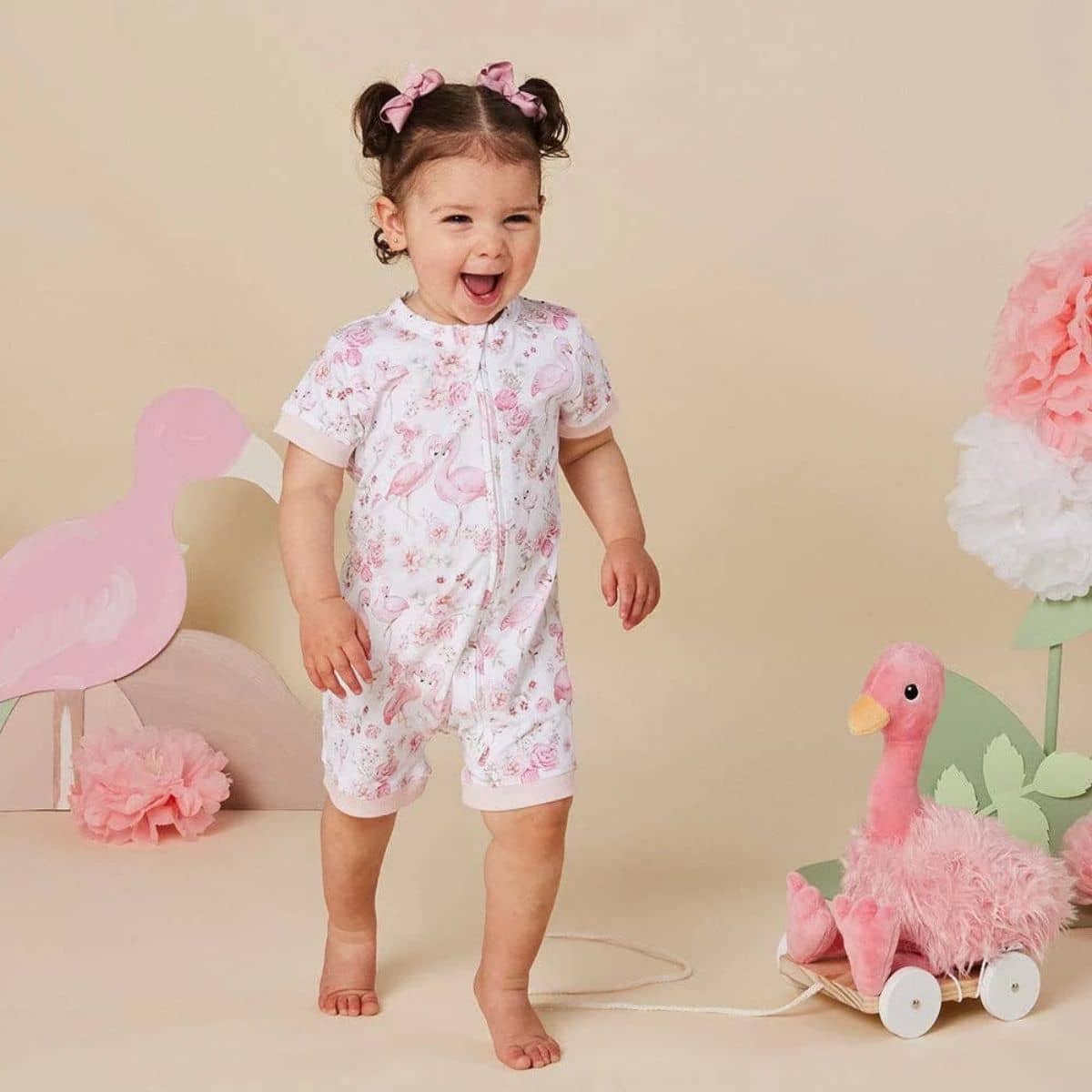 Snuggle Hunny Snuggle Shortie - Flamingos