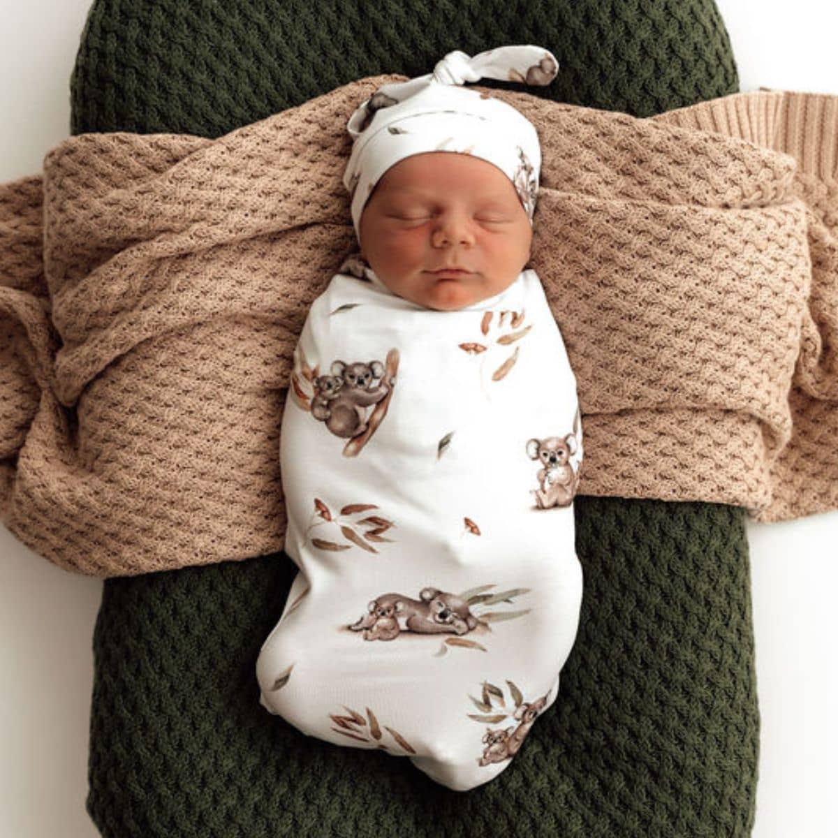 Snuggle Hunny Snuggle Swaddle Sack with Matching Headwear - Koala Organic