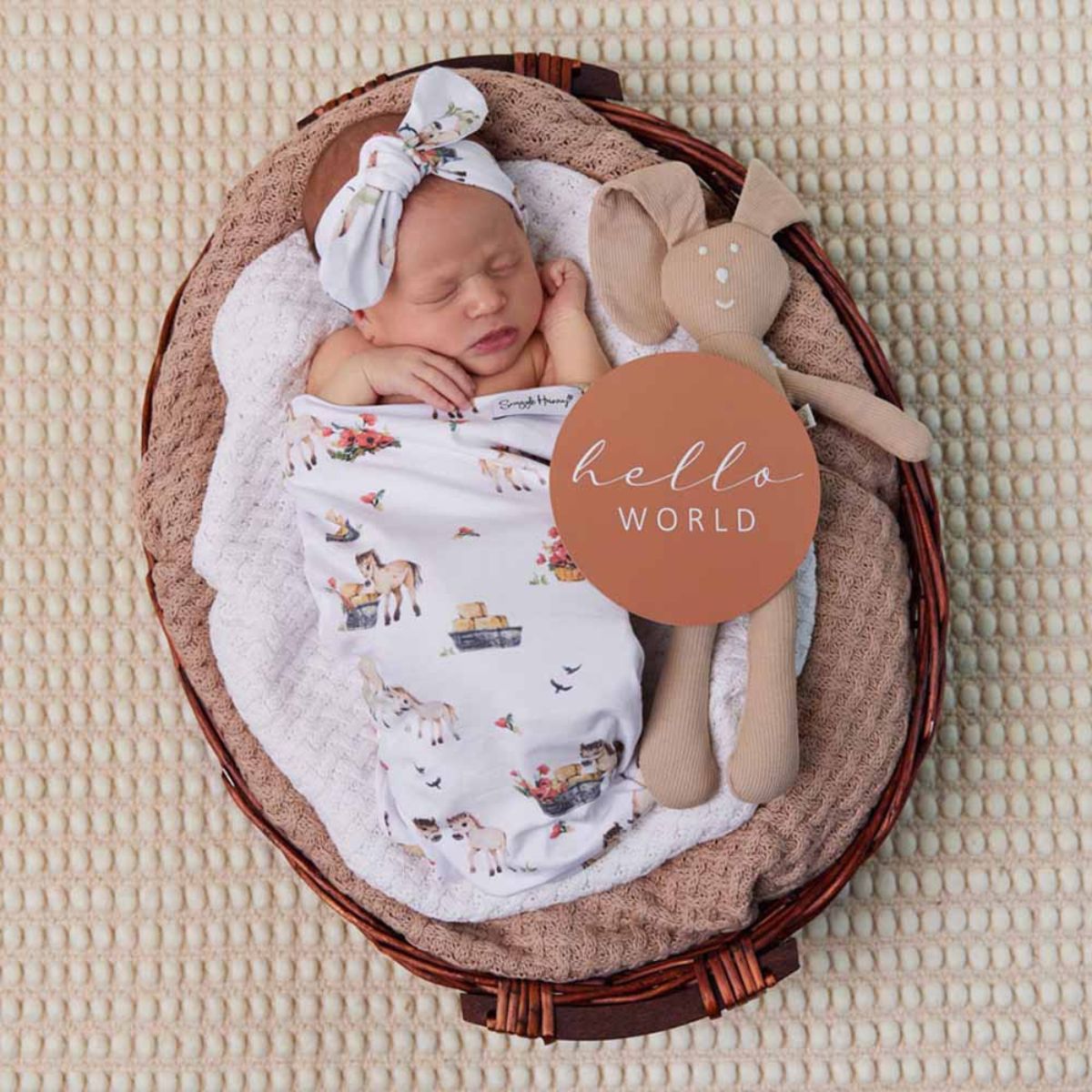 Snuggle Hunny Snuggle Swaddle Sack with Matching Headwear - Pony Pals 