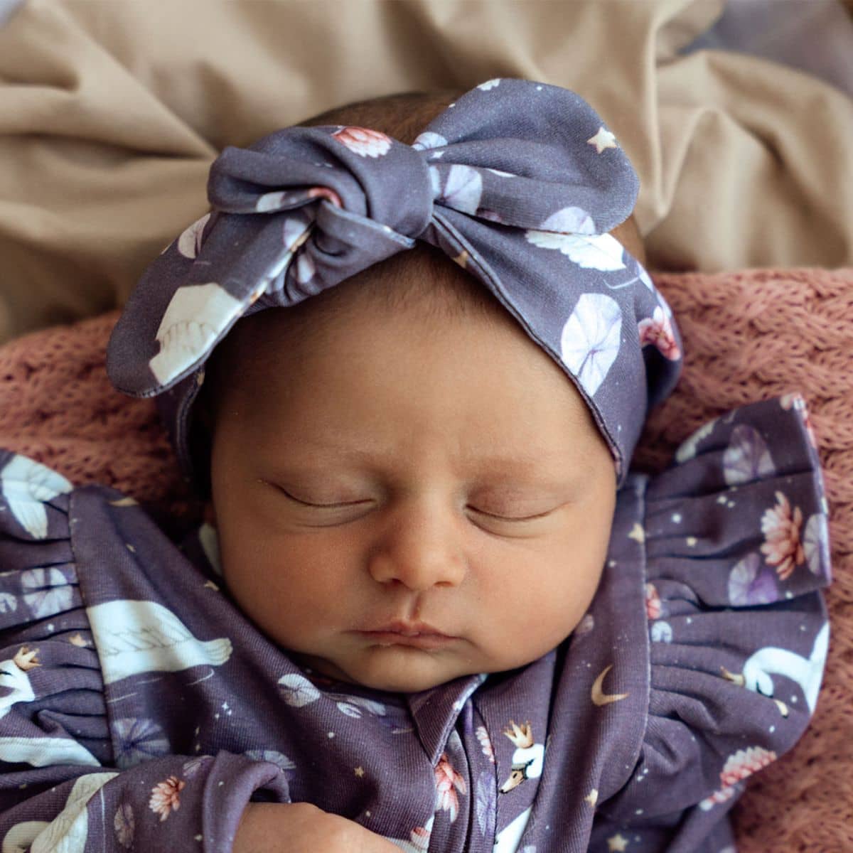 Snuggle Hunny Topknot Headband - Midnight Swan