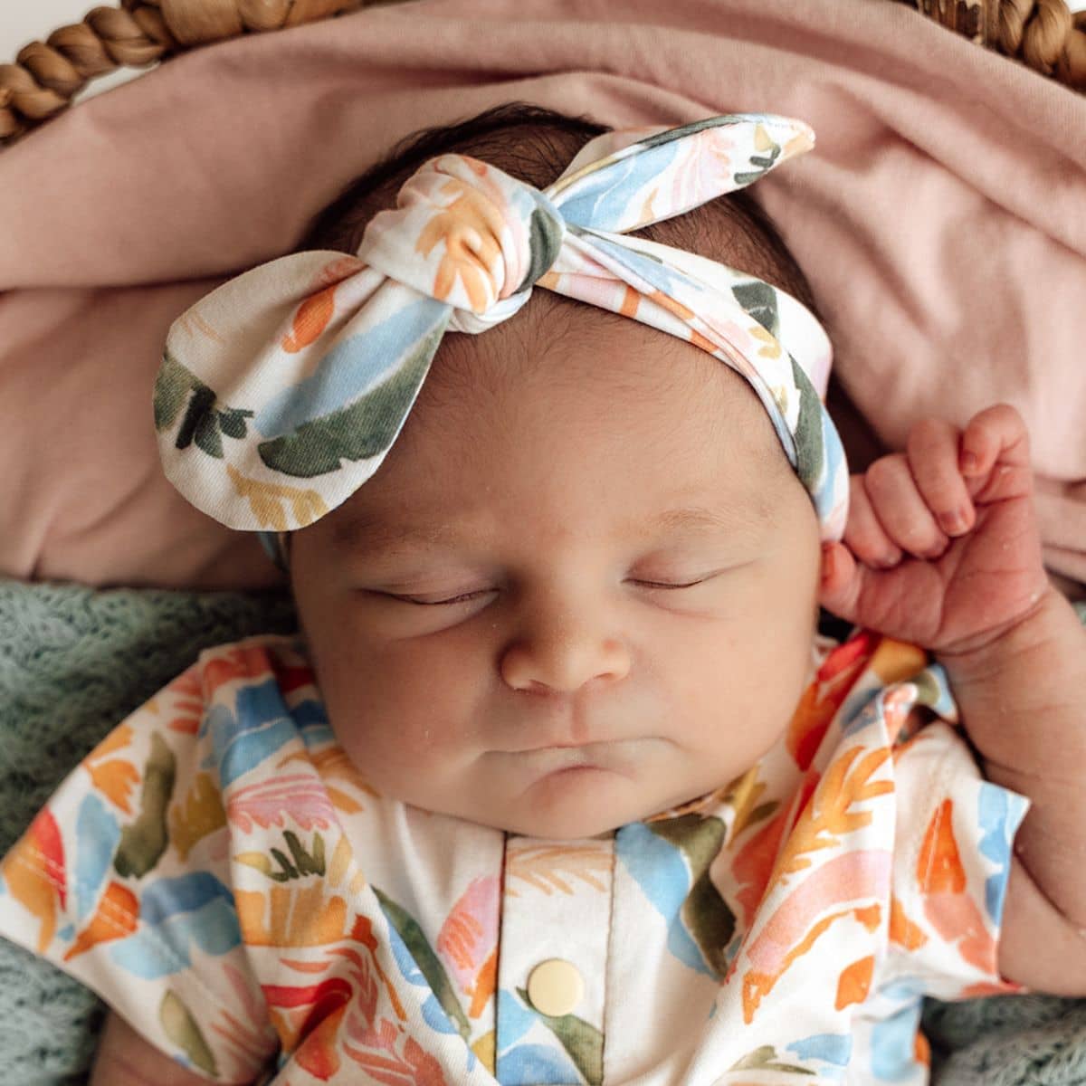 Snuggle Hunny Topknot Headband - Summer Palm