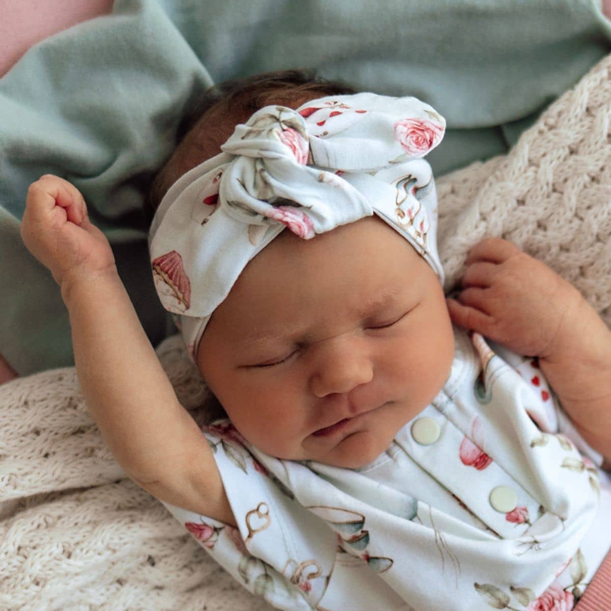 Snuggle Hunny Topknot Headband - White Rabbit