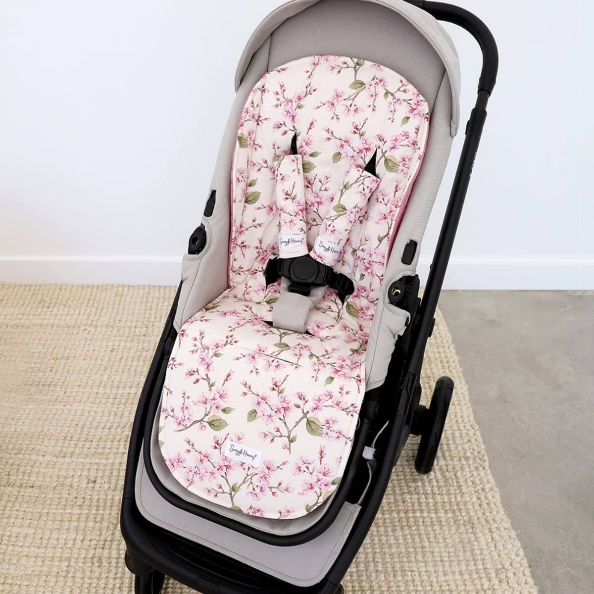 Snuggle Hunny Universal Reversible Pram Strap Covers - Cherry Blossom