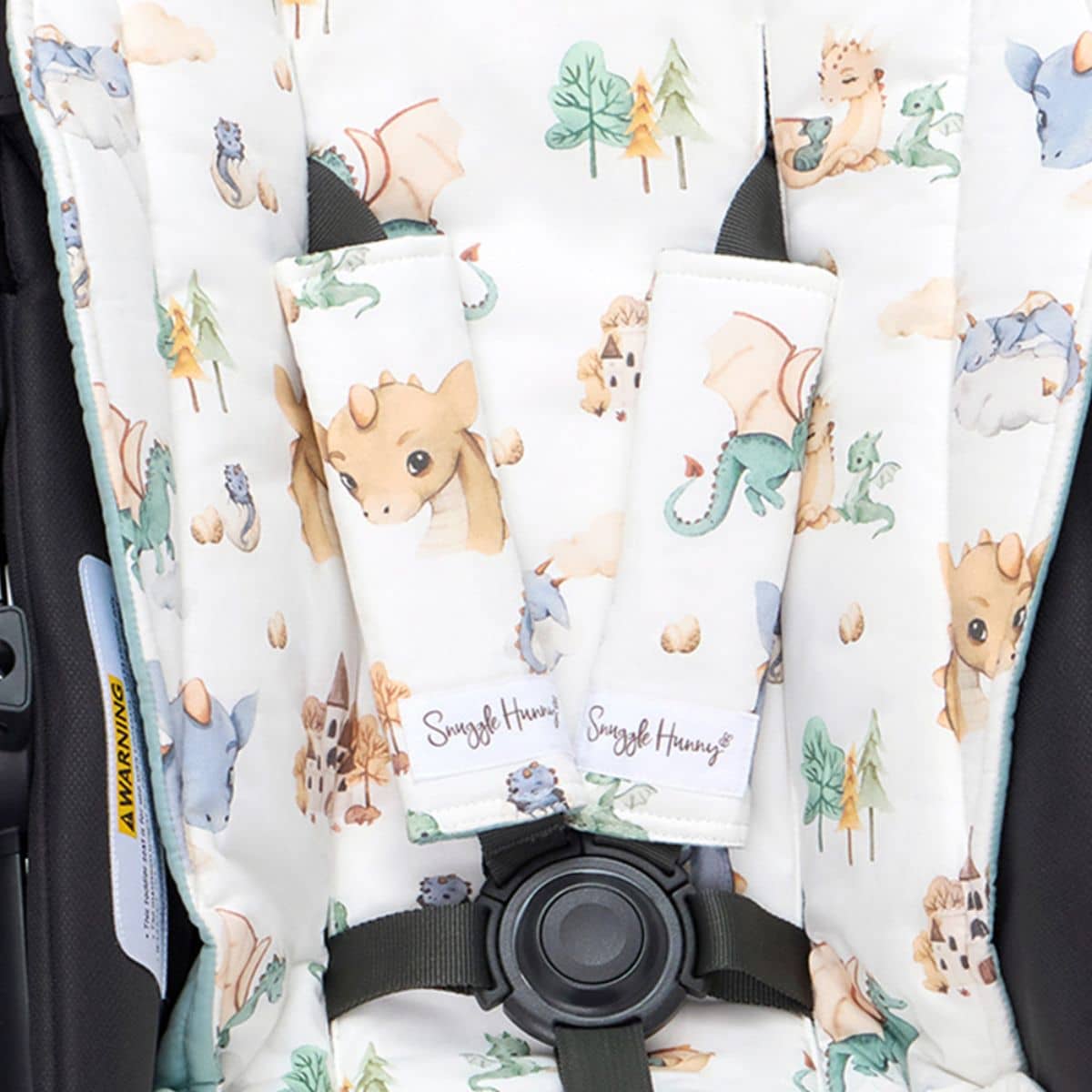 Snuggle Hunny Universal Reversible Pram Strap Covers - Dragon
