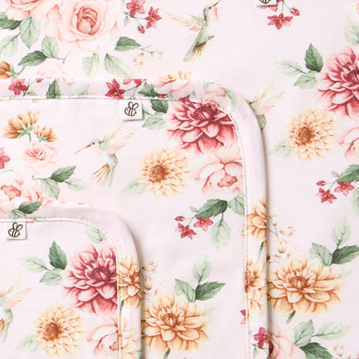 Snuggle Hunny Wash Cloths - Birds & Blooms