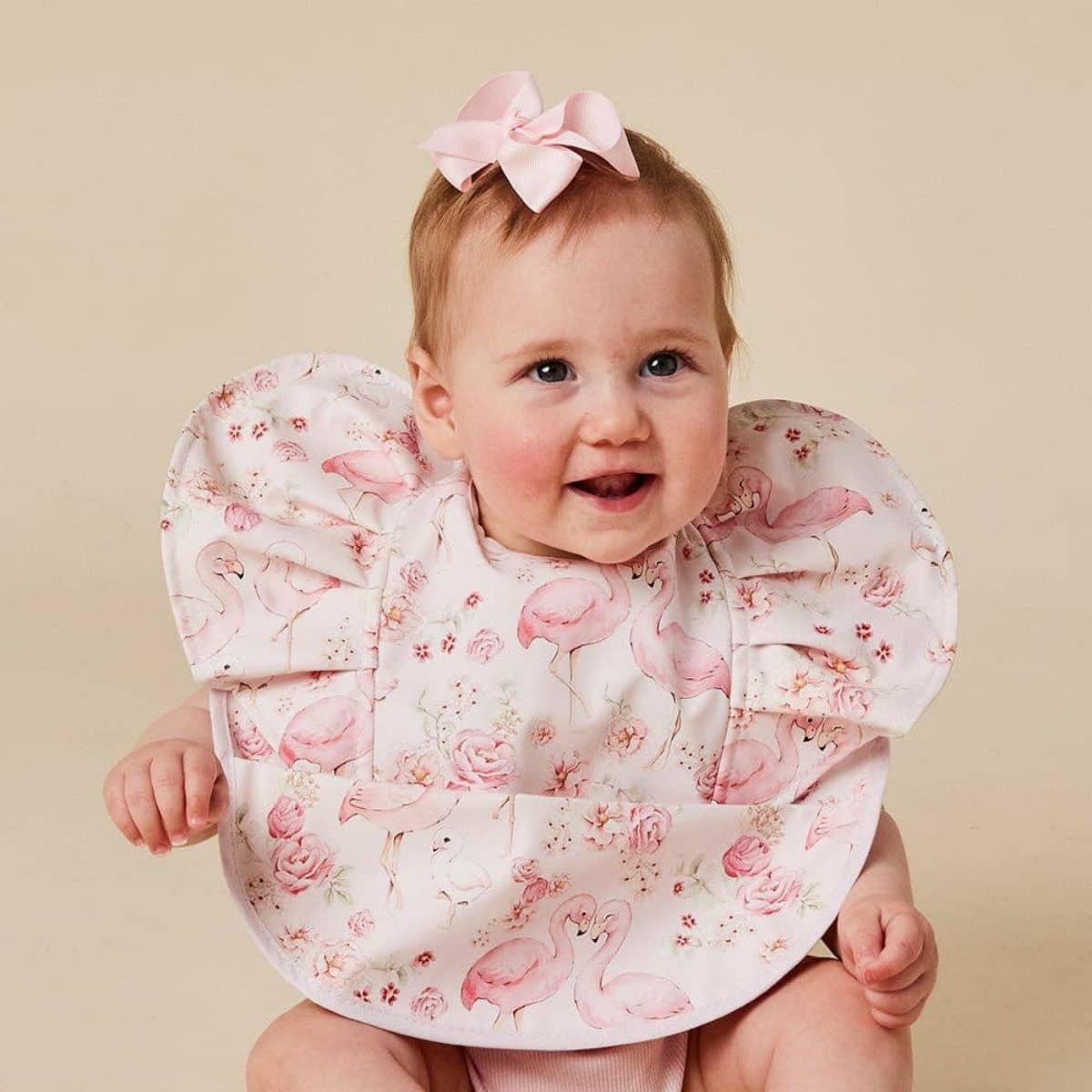 Snuggle Hunny Waterproof Snuggle Bib - Flamingos Frill