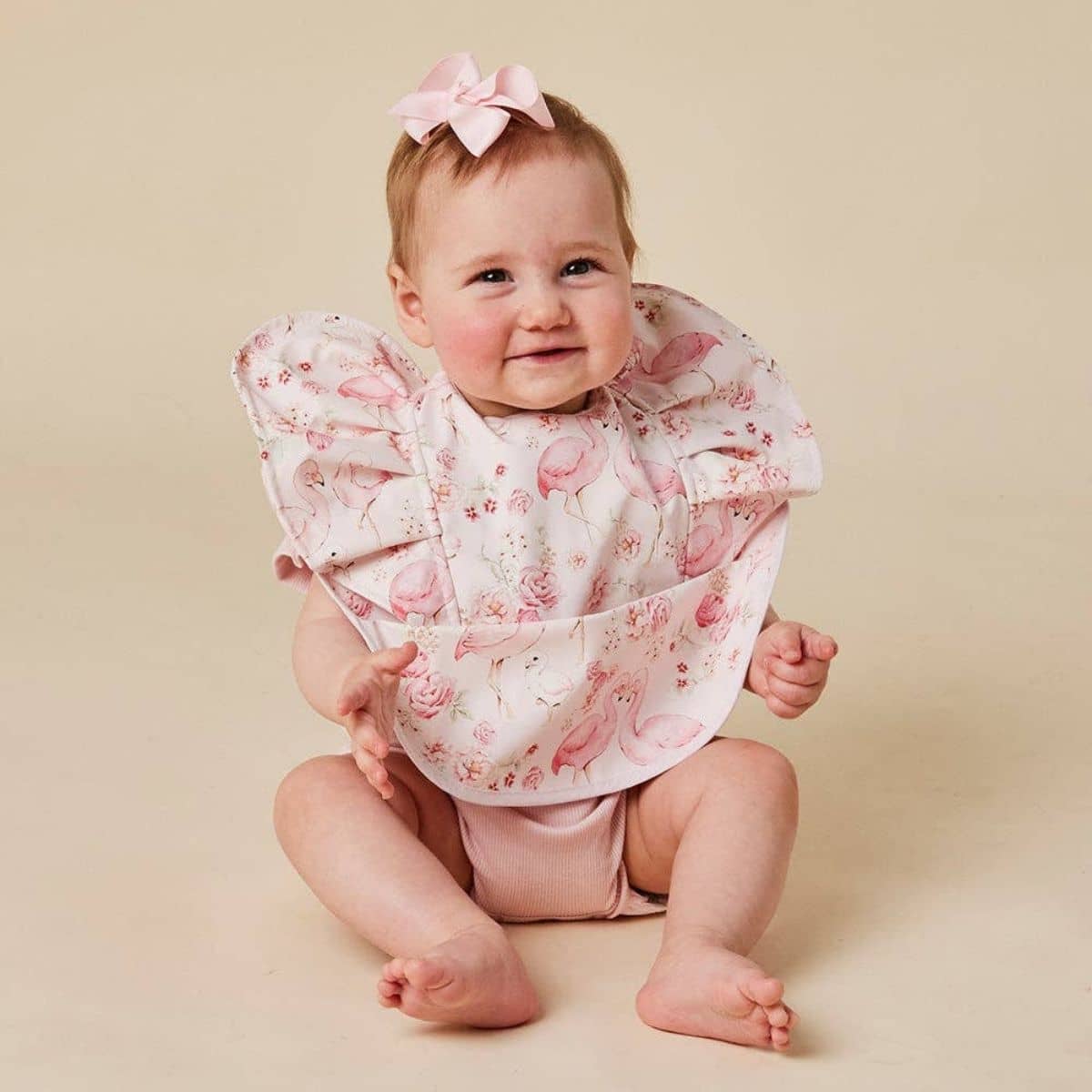 Snuggle Hunny Waterproof Snuggle Bib - Flamingos Frill