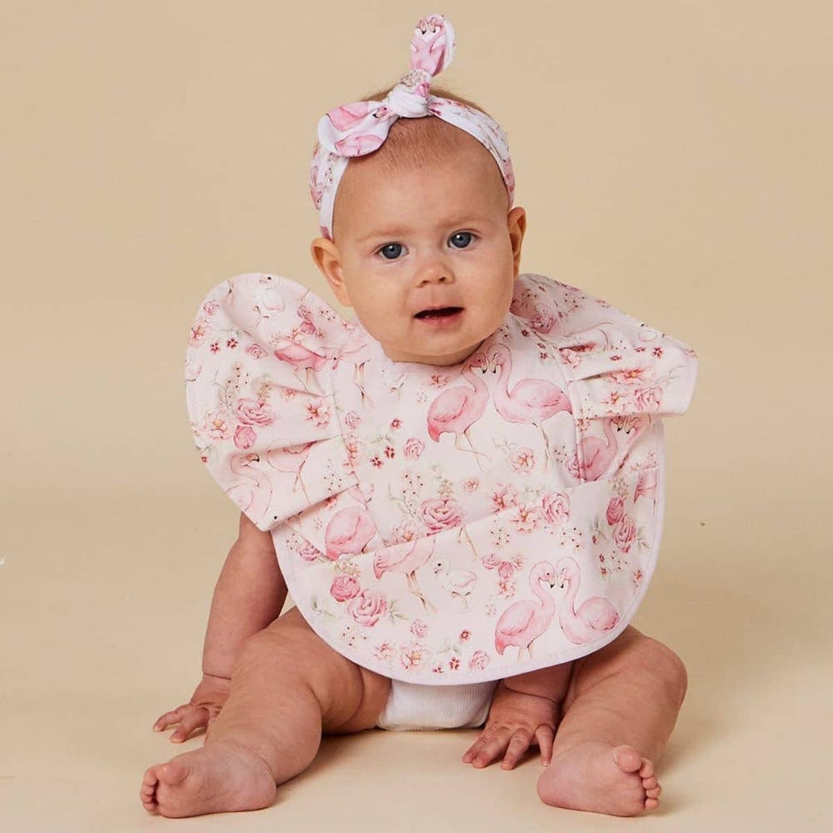 Snuggle Hunny Waterproof Snuggle Bib - Flamingos Frill