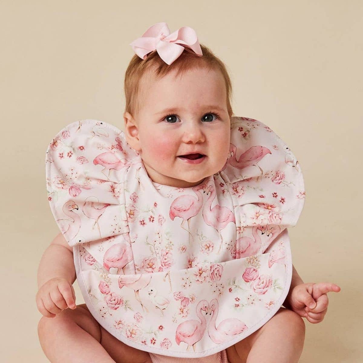 Snuggle Hunny Waterproof Snuggle Bib - Flamingos Frill
