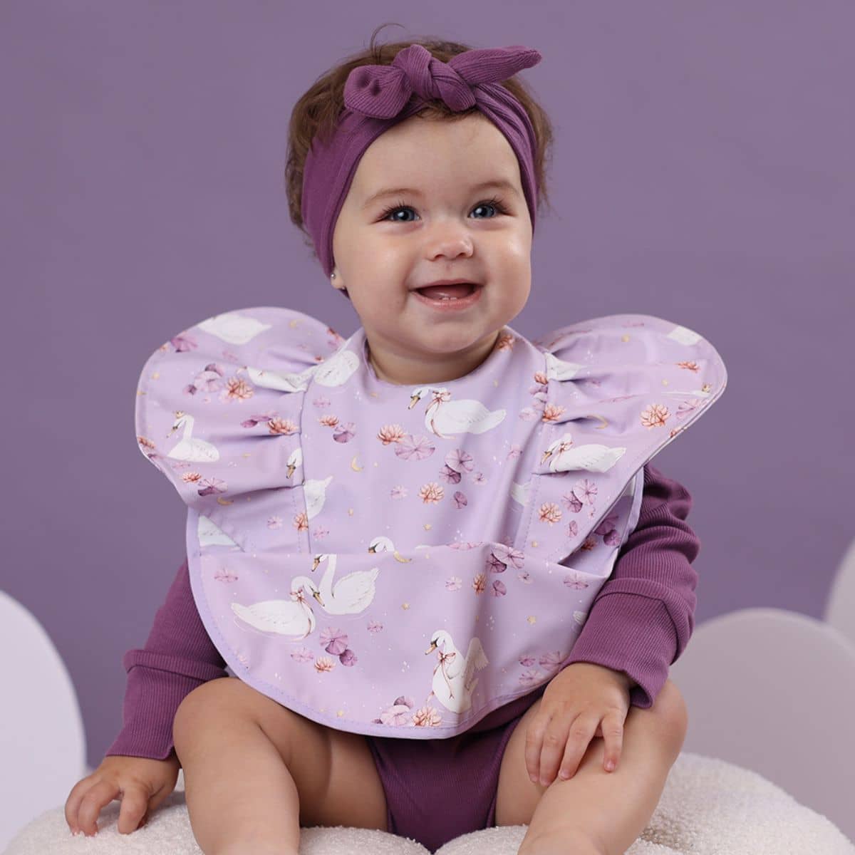 Snuggle Hunny Waterproof Snuggle Bib - Swan Lake Frill