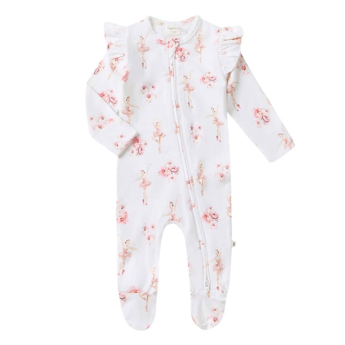 Snuggle Hunny Zip Footie with Frill - Ballerina