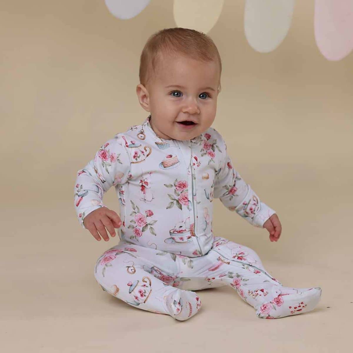 Snuggle Hunny Zip Footie - White Rabbit