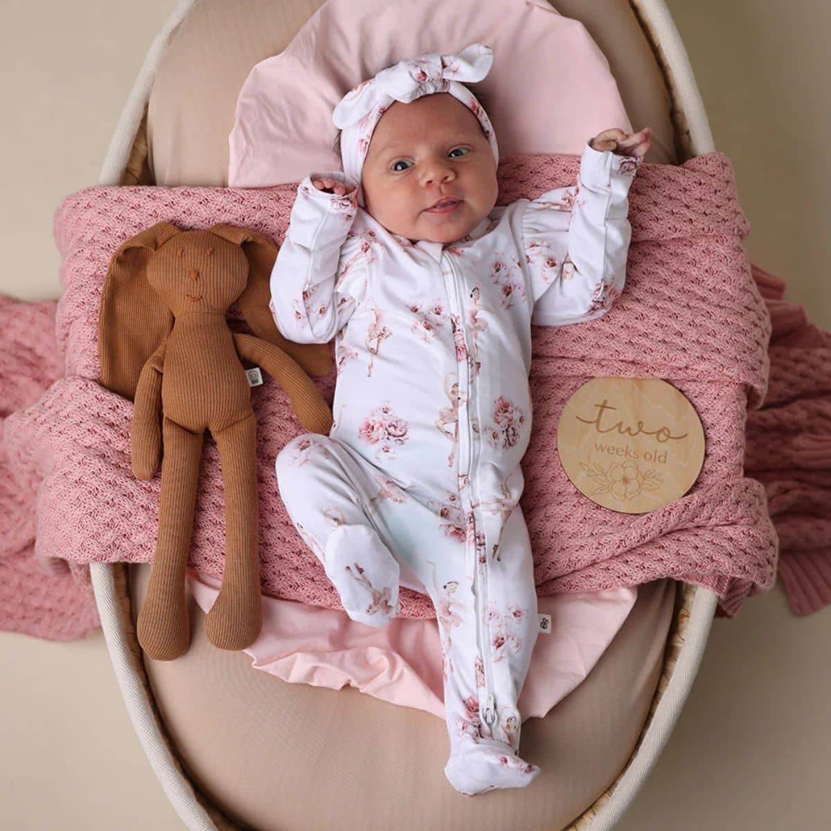 Snuggle Hunny Zip Footie with Frill - Ballerina