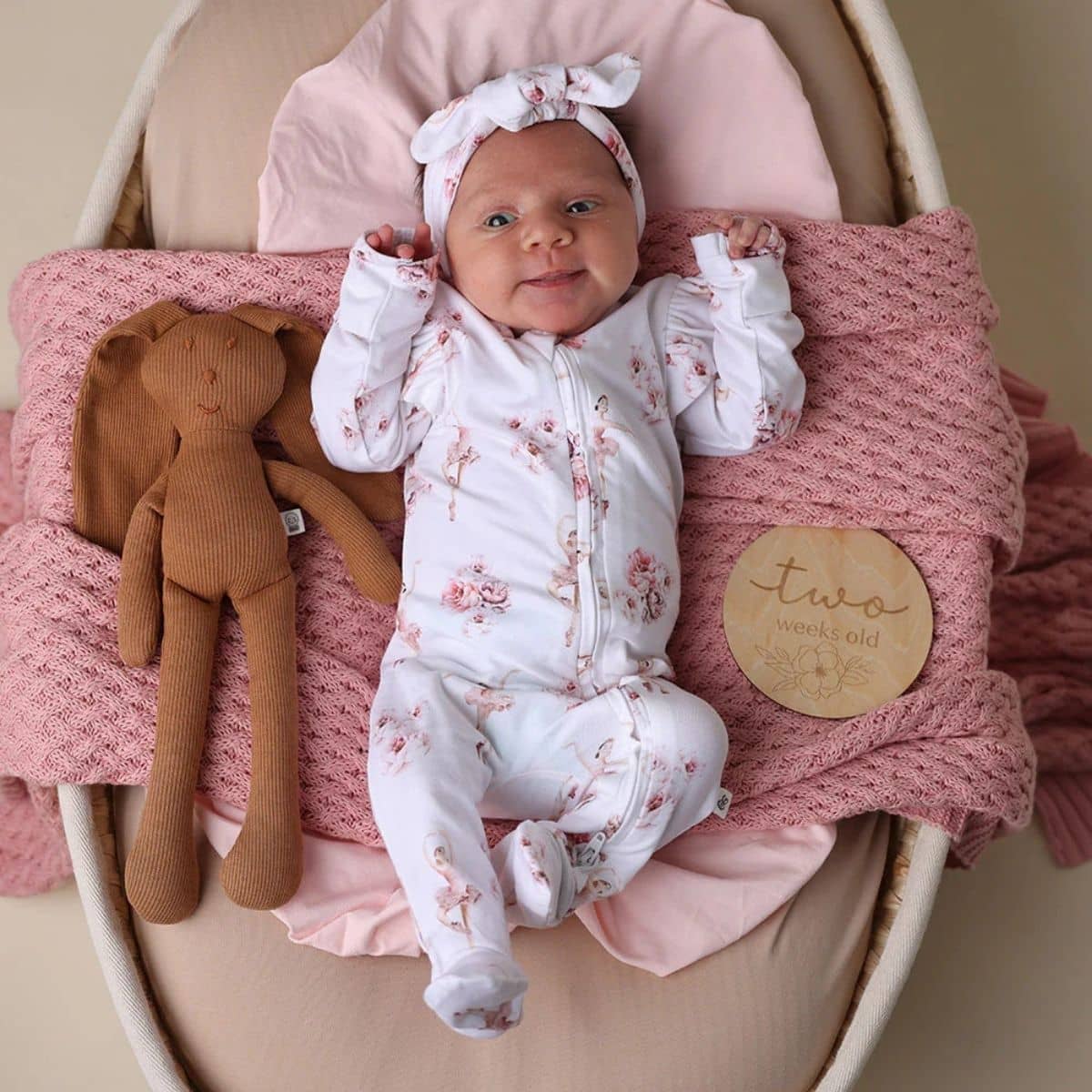 Snuggle Hunny Zip Footie with Frill - Ballerina