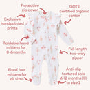 Snuggle Hunny Zip Footie with Frill - Ballerina