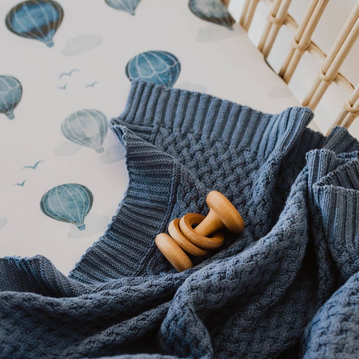Snuggle Hunny Diamond Knit Baby Blanket - River