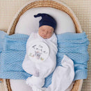 Snuggle Hunny Diamond Knit Organic Baby Blanket - Baby Blue