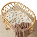 Snuggle Hunny Fitted Bassinet Sheet and Change Pad Cover - Diggers & Tractors Organic