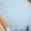 Snuggle Hunny Fitted Cot Sheet - Baby Blue Organic